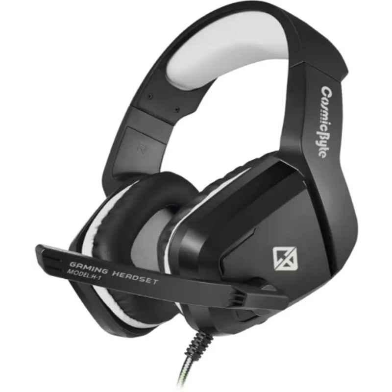 Cosmic Byte H1 Grey Over Ear Wired Headset with Mic