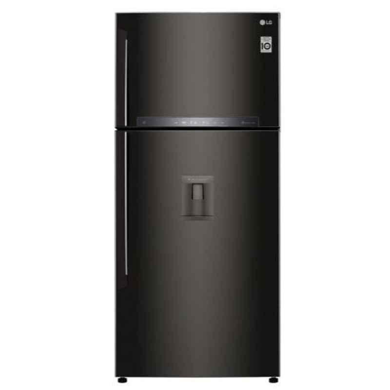 LG 547L Black Steel Frost Free Double Door Refrigerator with Water Dispenser, GN-F702HXHU