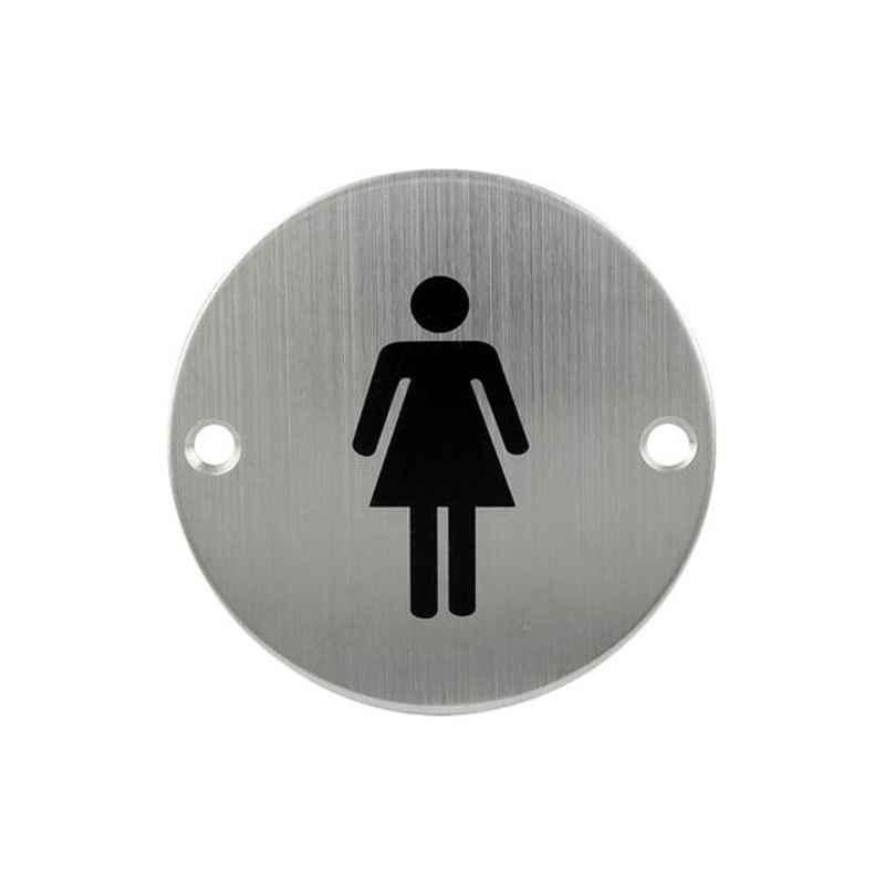 Milano 76x1.5mm Stainless Steel Grey Round Female Sign Plate