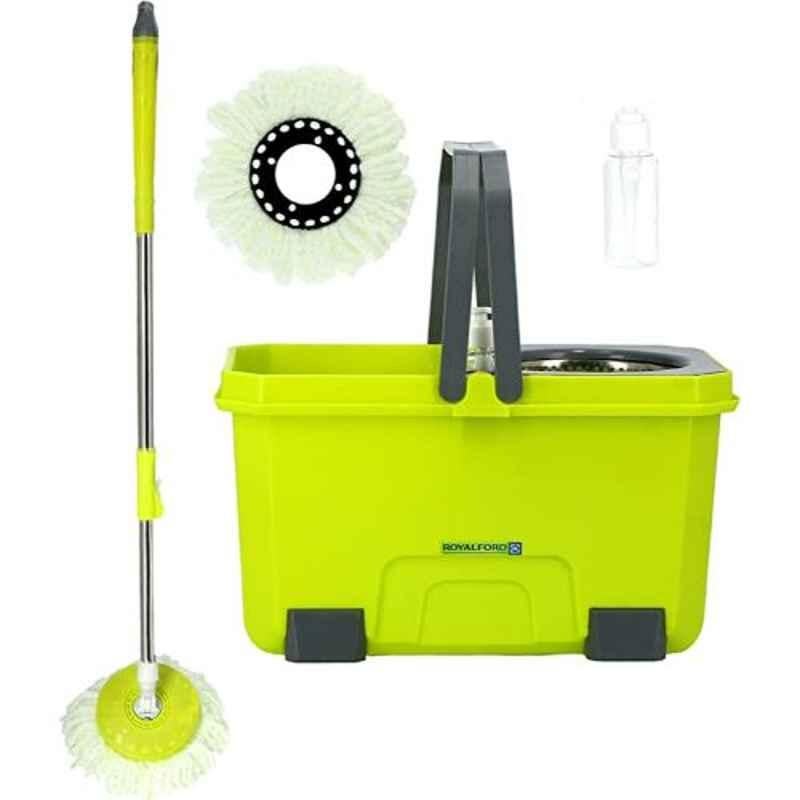 Royalford RF9595 Stainless Steel Green & Grey Mop with Bucket