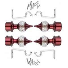 Ojass 10x5cm Stainless Steel Maroon Cristal Curtain Bracket with Support Clamp, SCB04SMH (Pack of 4)