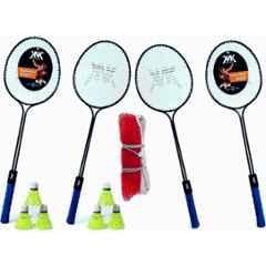 Chist 2 Pcs Multicolour Badminton Racket Pack of 4 Pcs with 6 Pcs Plastic Shut Badminton Kit