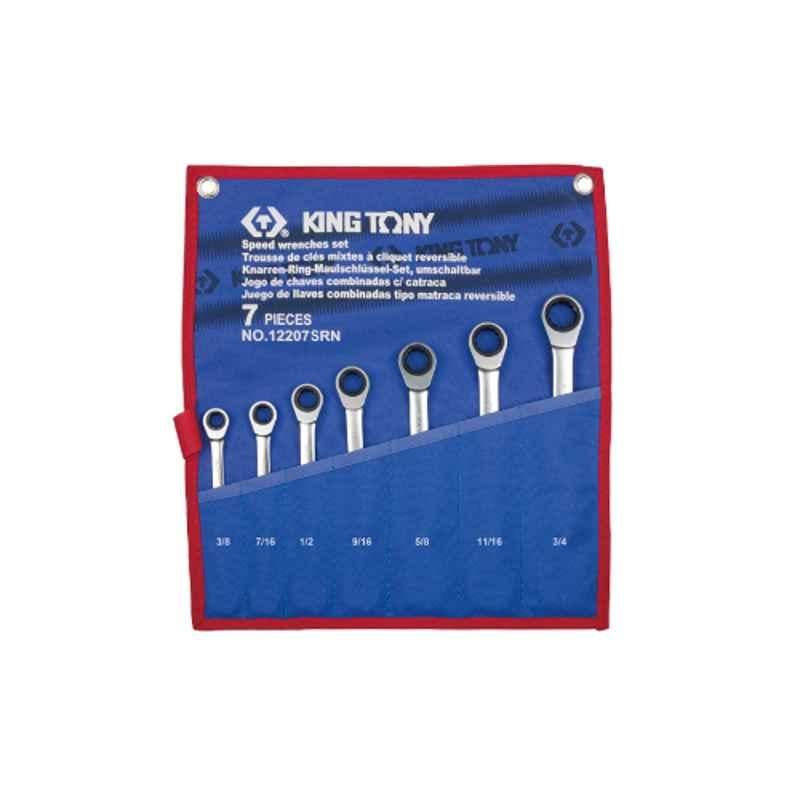 7PC. REVERSIBLE SPEED WRENCH SET 3/8"~3/4"