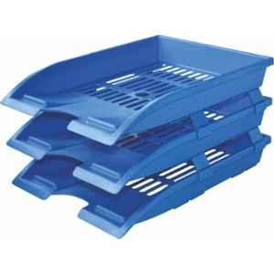 Omega 3 Compartment Plastic Elite Blue Office Tray, 1755