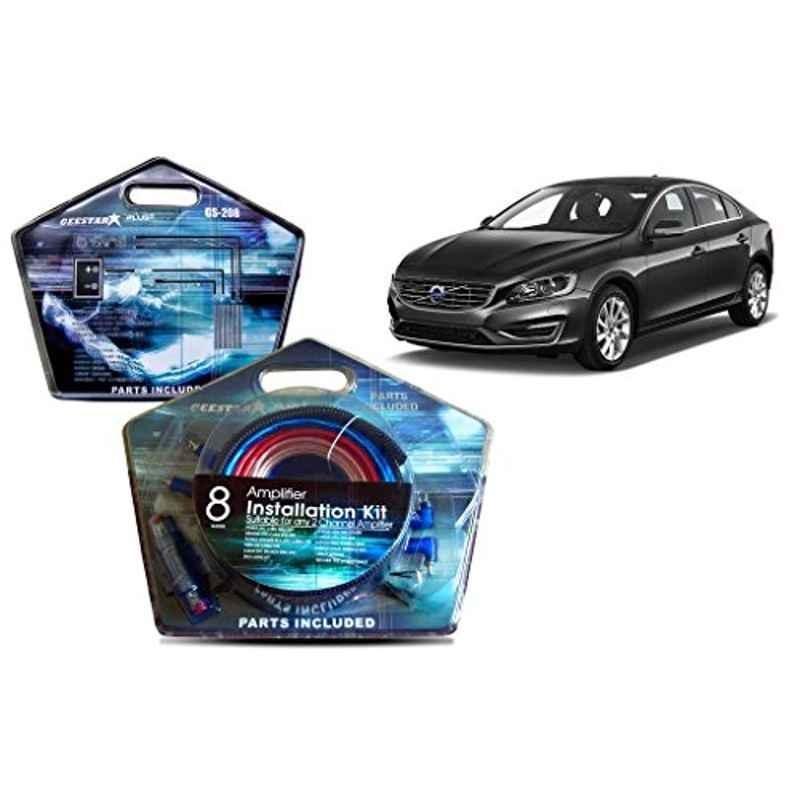 Auto Pearl Geestar Plus 8 Guage 2 Channel Amplifier Full Installation Kit for Volvo V60, GS-208