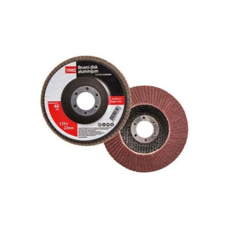 Beorol 115x22mm Red & Black Aluminium Flap Disc, BD40A115