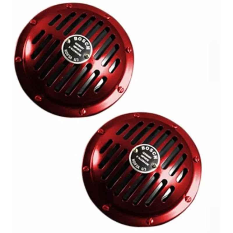 Bosch 12V Impact Horn Red for Passenger Cars - 2 Pcs, BOS-BJQCJ3