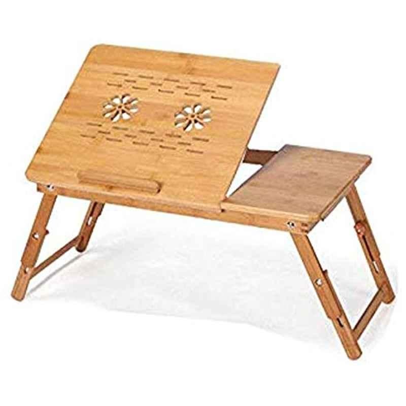 Rubik 15 inch Bamboo Portable Folding Laptop Table with Fan, RDFT-15