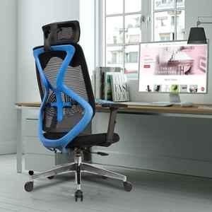 Rose Sydney Mesh Blue & Grey High Black Ergonomic Chair