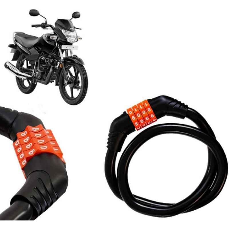 Auto Pearl Black & Orange 4 Digit Anti-Theft Combination Number Lock for Sport ES BS6