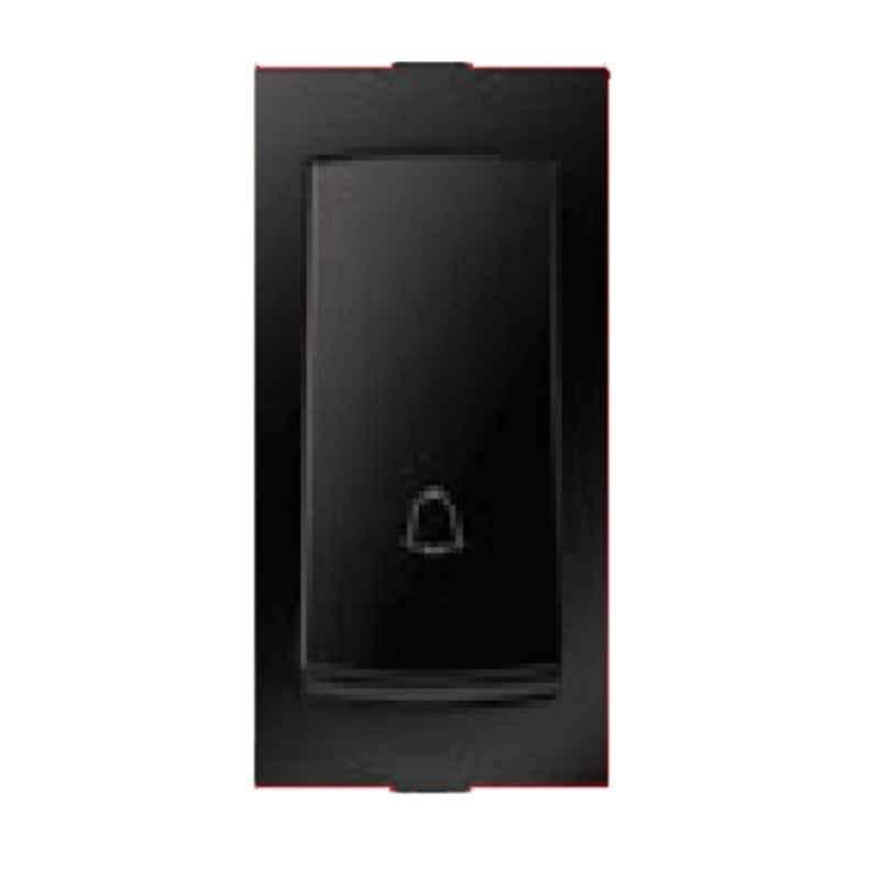 Anchor Ziva 6A 1 Module Black Bell Push Switch, 68003B (Pack of 20)