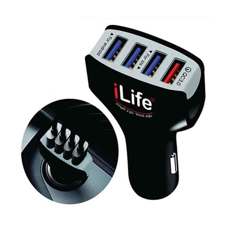 ILife 36W Quick Charge 3.0 4 Ports USB Car Charger
