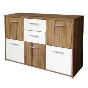 Zuari Furniture Quadro Cream & White Engineered Wood Storage Cabinet, 332139