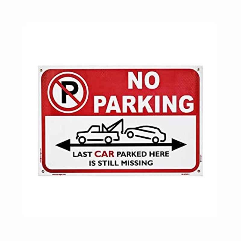 SUNSIGNS 12x18 inch Retro Reflective No Parking Sign Board, AO0011HCPOTSPOR1B (Pack of 2)