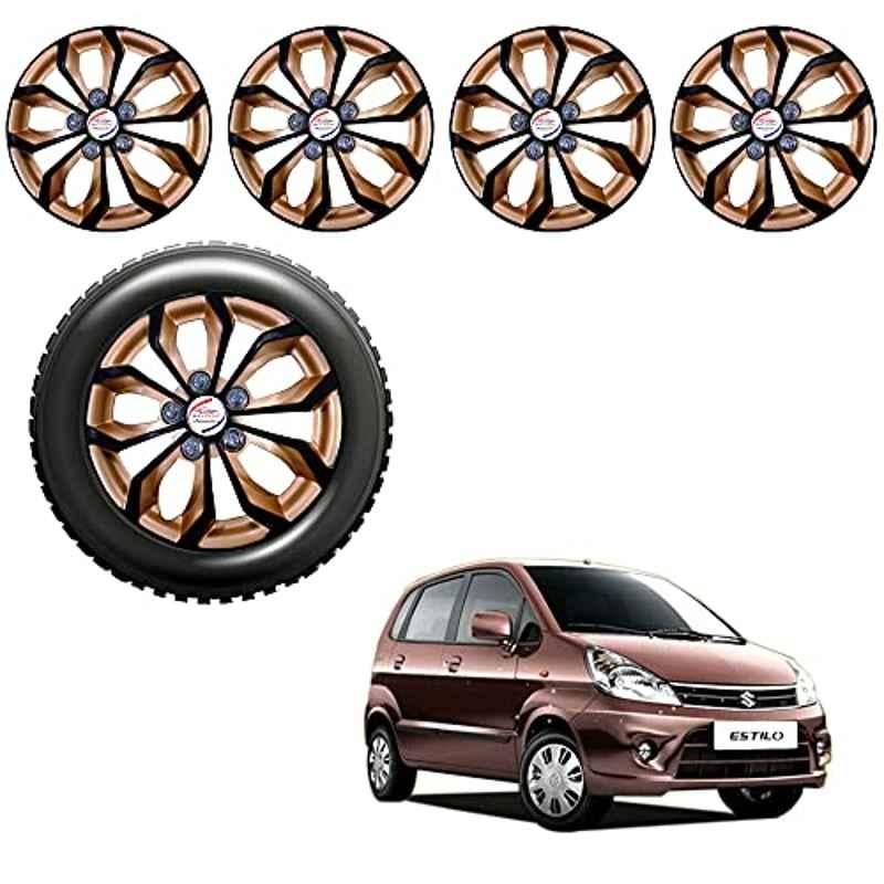 Auto Pearl 4 Pcs 13 inch ABS Golden & Black Car Wheel Cover Set for Maruti Suzuki Estilo T2