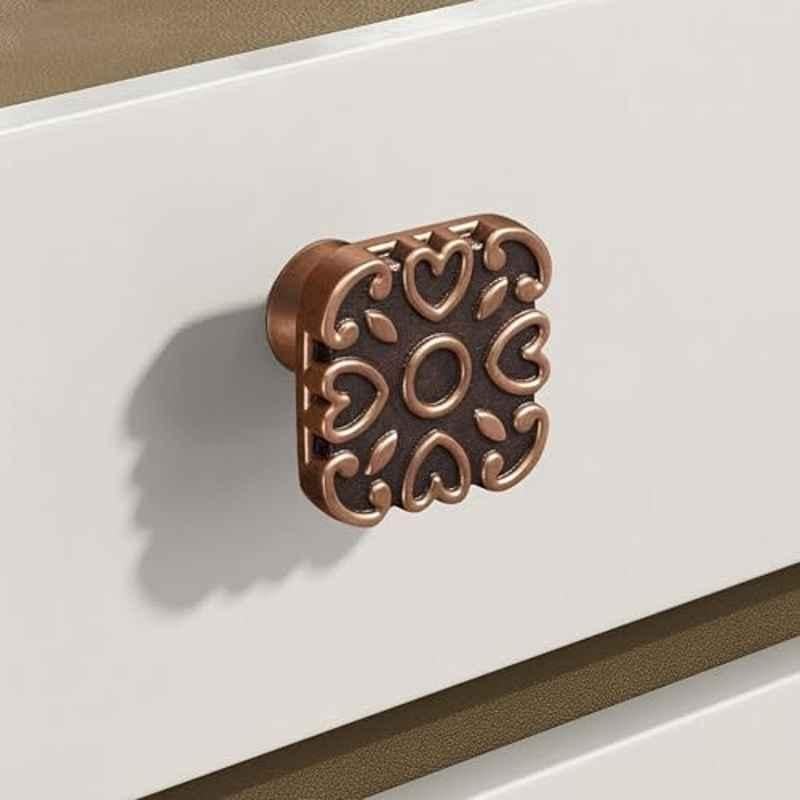Plantex Knobs for Drawer/Square Drawer Knobs/Knobs for Cabinets/Pull-Push Knobs for Kitchen/Bedroom Drawer DTK-299, Antique Copper