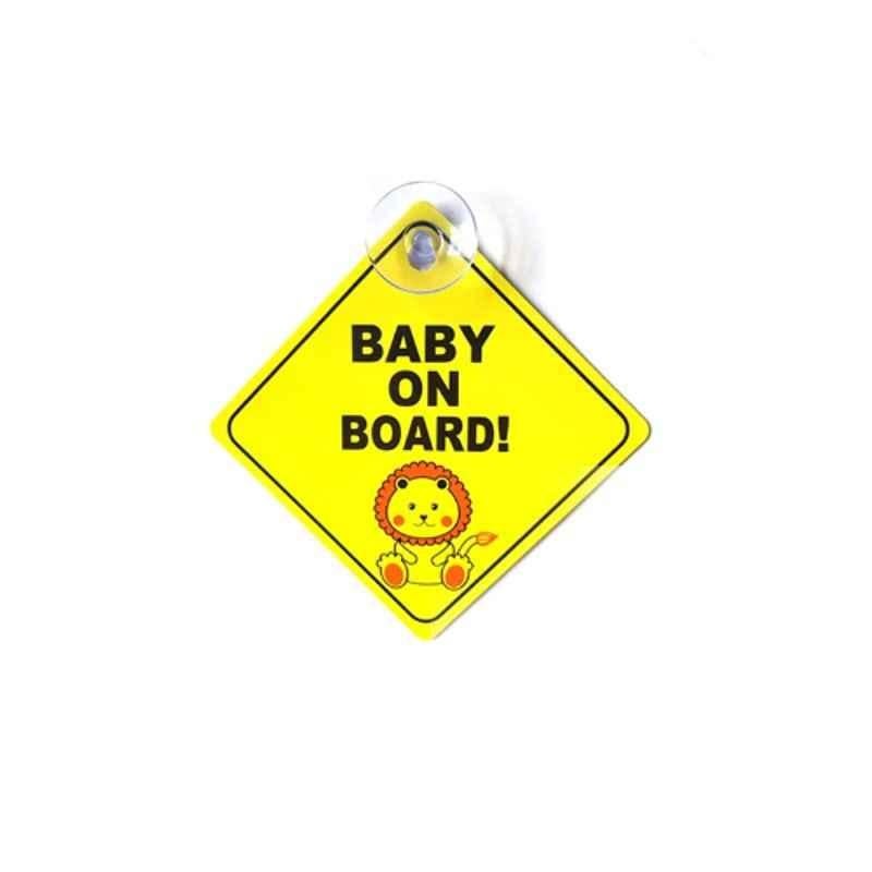 Rubik 27g 12.5x12.5cm Yellow Baby on Board Car Sign Reflective
