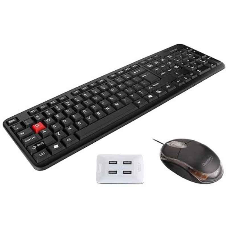 Quantum QHM 7403 Black Wired Keyboard & QHM 222 Mouse Set (Pack of 2)