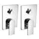 Drizzle 2 Pcs Brass Chrome Finish Silver 4 Way Single Lever Square Diverter Set, ASQUAR4DIVERT2