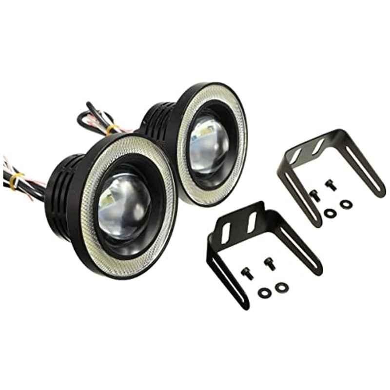 Kozdiko 2 Pcs 15W 3.5 inch High Power White LED Projector COB Fog Light Set with White Angel Eye Ring for Jaguar XJ-Type, koz_72467