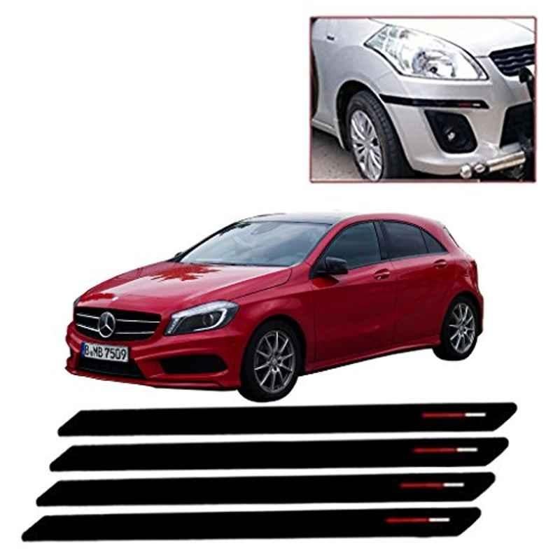 Kozdiko 4 Pcs Black & Red Bumper Protector Set for Mercedes Benz A-Class