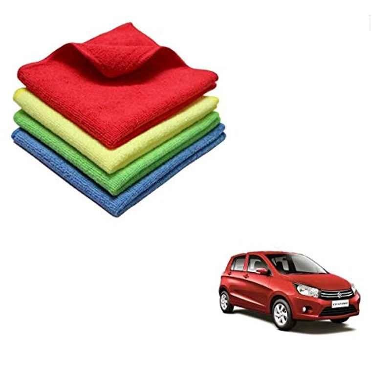 Kozdiko 40x40cm 300GSM Microfiber Cleaning Cloth for Maruti Suzuki Celerio (Pack of 4)