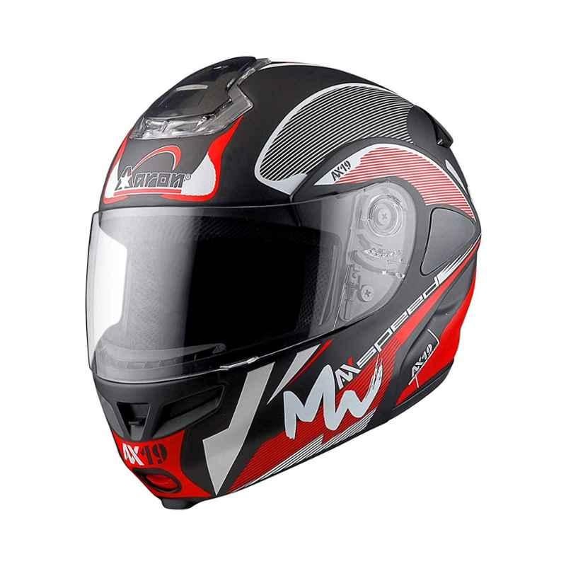 Aaron Hybrid Max Speed ABS Black Full Face Helmet with Bluetooth Kit, Size: Medium
