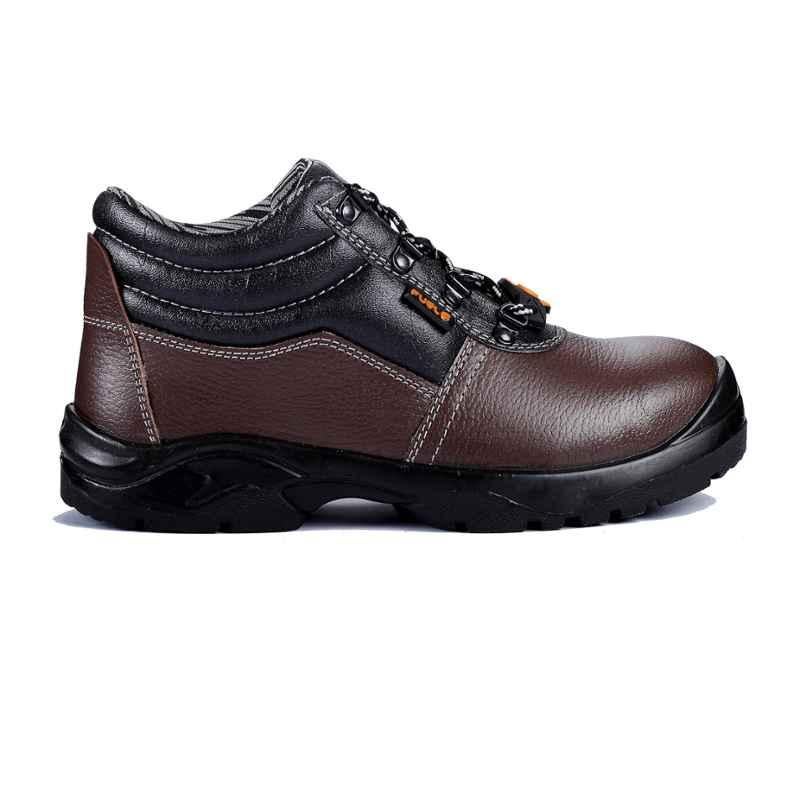 Fuel Commodore H/C Brown Leather Steel Toe Safety Shoes, 619-0102, Size: 6