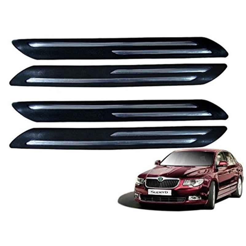 Kozdiko 4 Pcs Double Chrome Bumper Protector Set for Skoda Superb