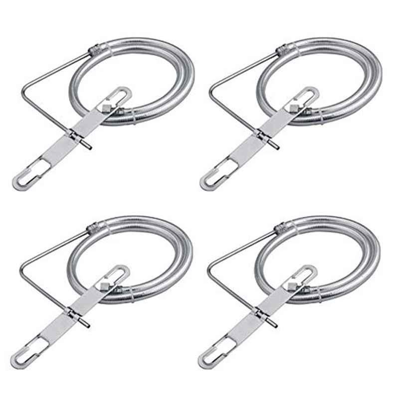 Zesta Stainless Steel Silver American Toilet Jet Spray with 1m PVC Hose (Pack of 4)