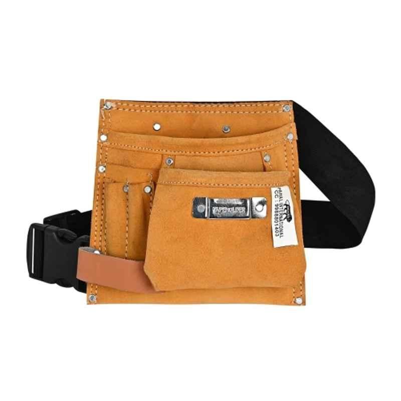 Pahal 9 inch Leather Brown Tool Pouch for Technician & Construction Work, PITB38