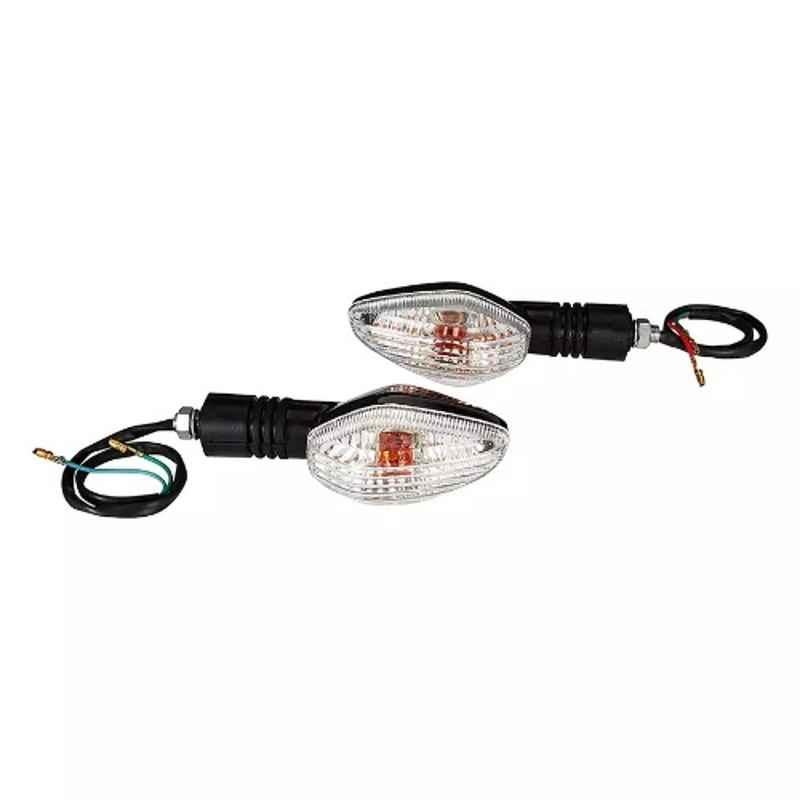 Uno Minda Td-5046A Natural Lens Blinker Lamp Assembly Rear Lh/Rh For Honda Twister (Pack of 2)