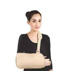 Flamingo Medium Brown Breathable Sling Strap Cotton Arm Pouch with Shoulder Cushion Support