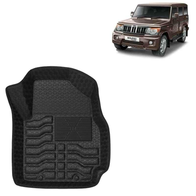 Kingsway 4 Pcs Premium 4.5D 100% Waterproof Tray Shape PVC Black Car Floor Mat Set for Mahindra Bolero 2020 Onwards All Model