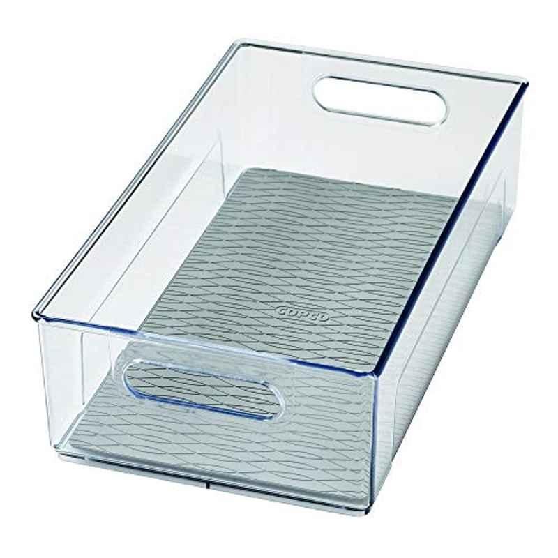 Copco 37.59x20.83x10.67cm Plastic Clear Kitchen Deep Bin Storage Organizer with Built-In Handles, 5224370