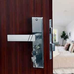 Saze Sierra 8 inch Stainless Steel Matt Finish Cylindrical Plate One Side Key Mortise Door Lock Handle Set with 3 Keys
