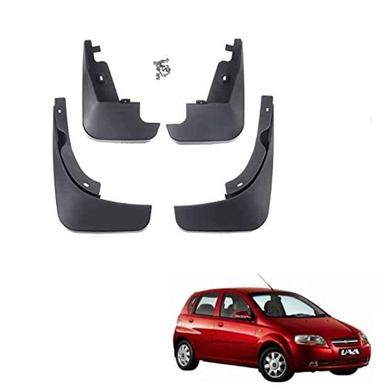 Kozdiko 4 Pcs Black O.E Type Custom Fit Front & Rear Car Mud Flap Guard Set for Chevrolet Uva