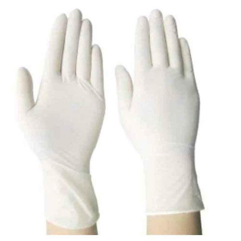 Control D Medium White Latex Hand Examination Gloves, CDELM50 (Pack of 50)