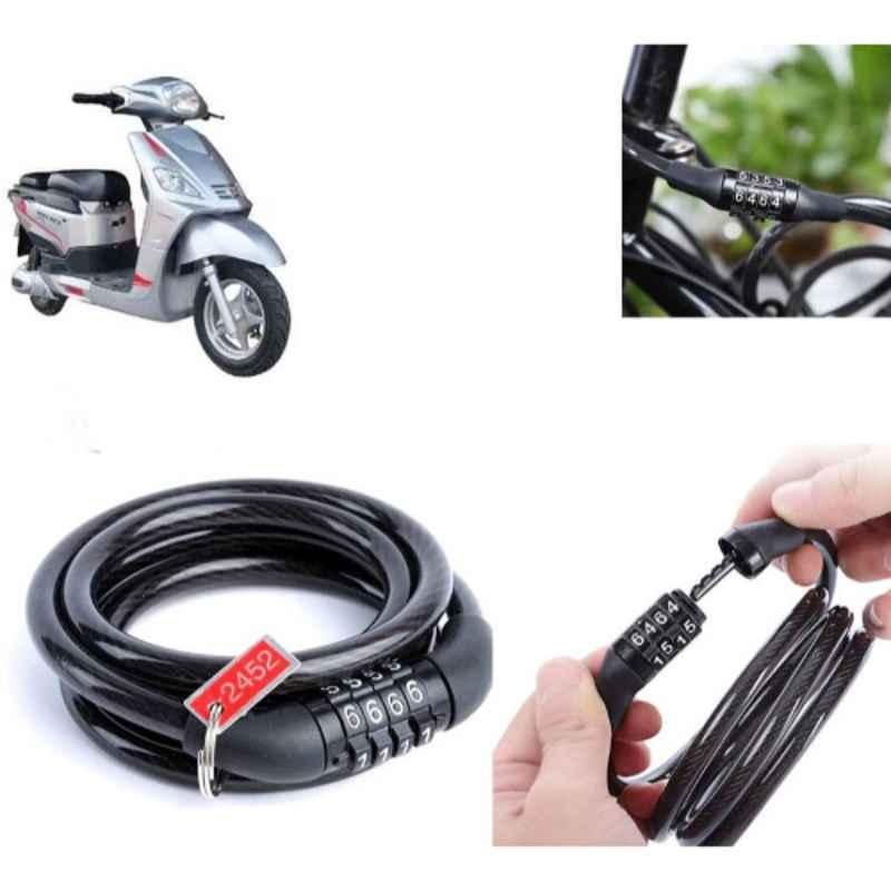 Auto Pearl PVC & Plastic Black Combination Cable Lock for Electric NYX, 616
