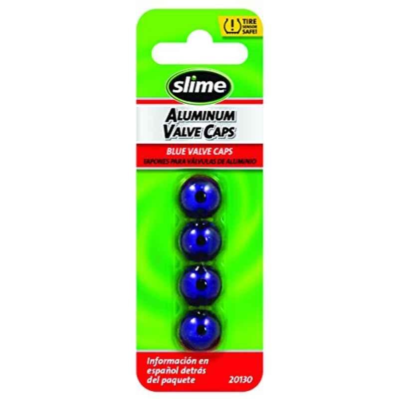 Slime 4Pcs Blue Anodized Valve Caps, 20130