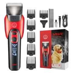 VGR V-208 Red Professional Pet Clipper with 180min Run Time & 1 Year Warranty
