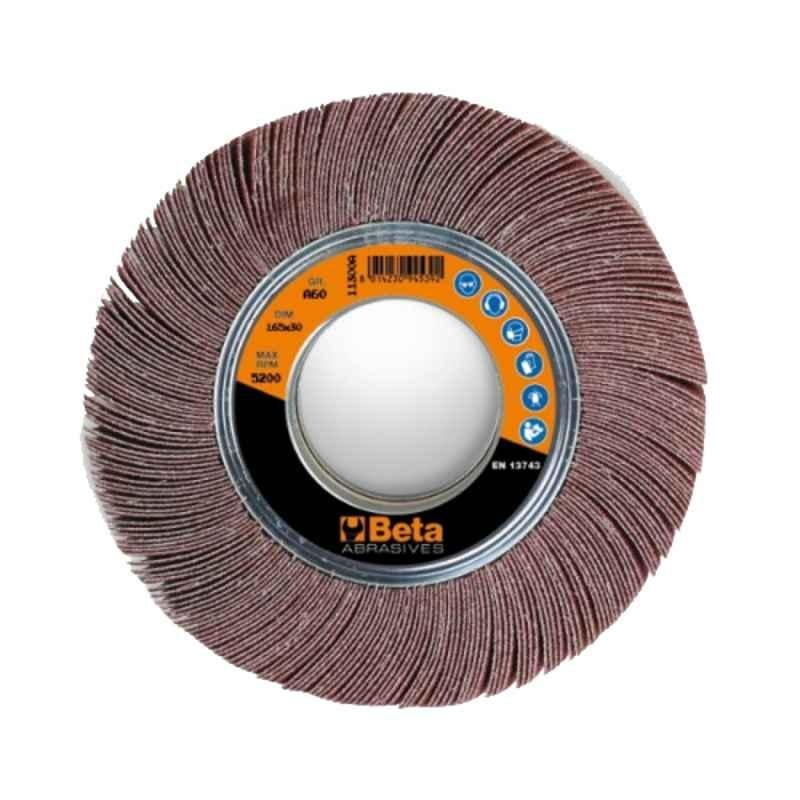 Beta 11300B 165mm 120 Grit Flap Wheel with Corundum Cloth & Bores, 113000112