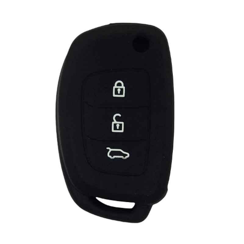 AllExtreme EX3BRKC Black 3 Buttons Silicone Shell Case Body Car Remote Key Cover