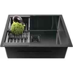 Fossa FS-03B 21x18x9 inch Stainless Steel Matt Finish Black Single Bowl Handmade Kitchen Sink