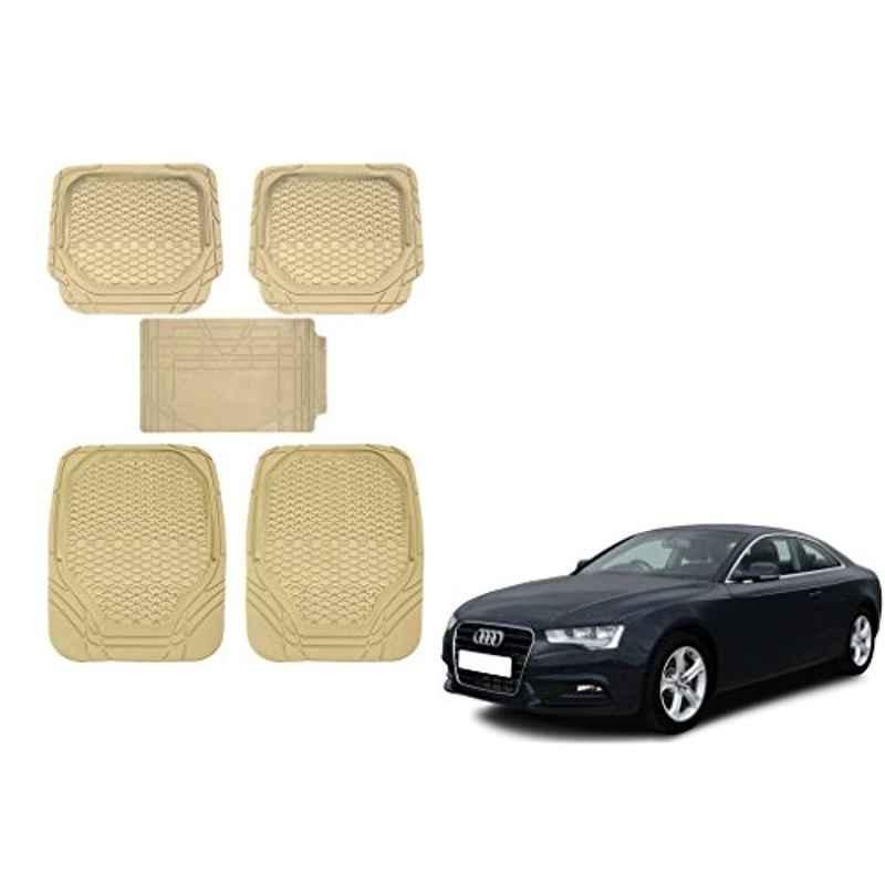 Kozdiko 5 Pcs 8855TW Beige Car Foot Mat Set for Audi A5, koz_39471