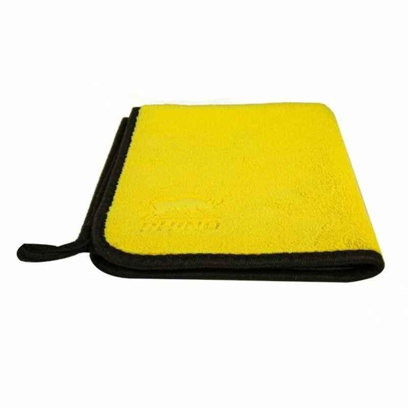 Rhinomotive Soft Touch Dual Microfiber Towel, R1806, 800GSM, 40x40cm, Yellow/Grey