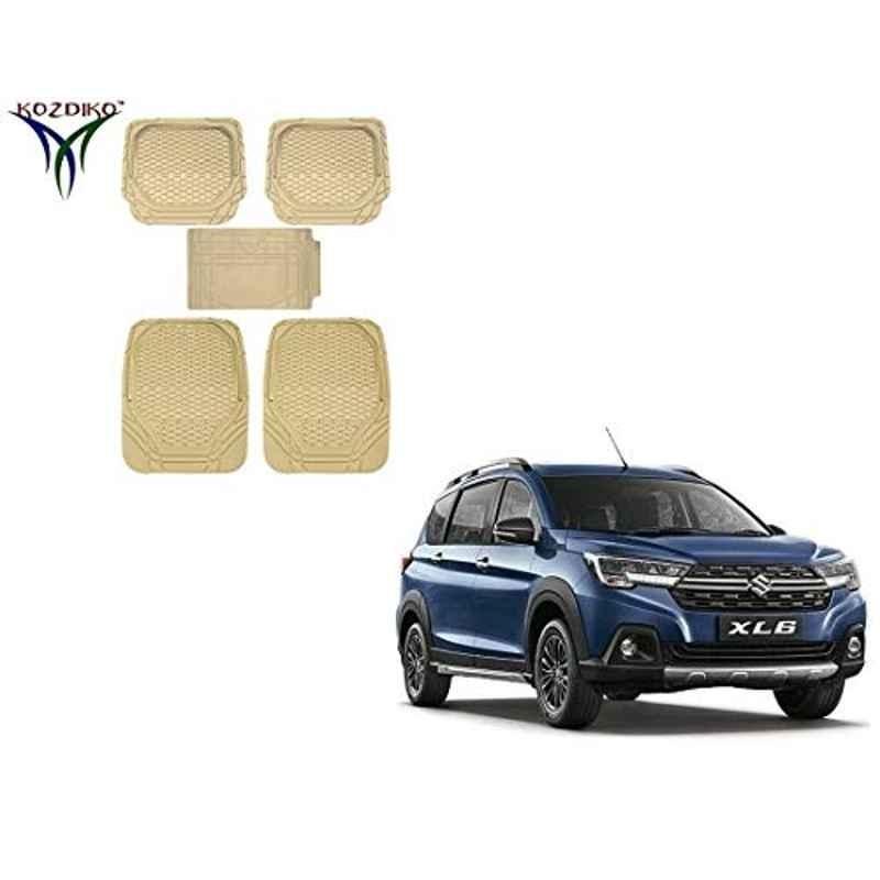 Kozdiko 5 Pcs 8855TW Beige Car Foot Mat Set for Maruti Suzuki XL6, koz_40151