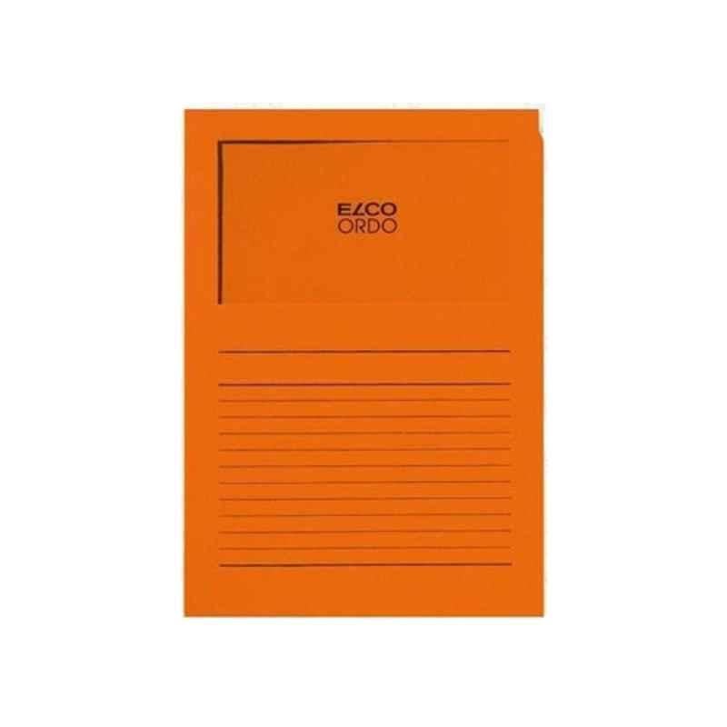 Elco Ordo Classico 120 GSM Orange L Paper Folder with Window, 29489-82 ( Pack of 5)