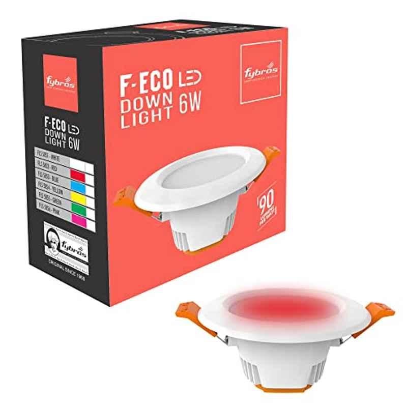 Fybros F-Eco 6W Polycarbonate Red Round LED Ceiling Light, FLS5852A