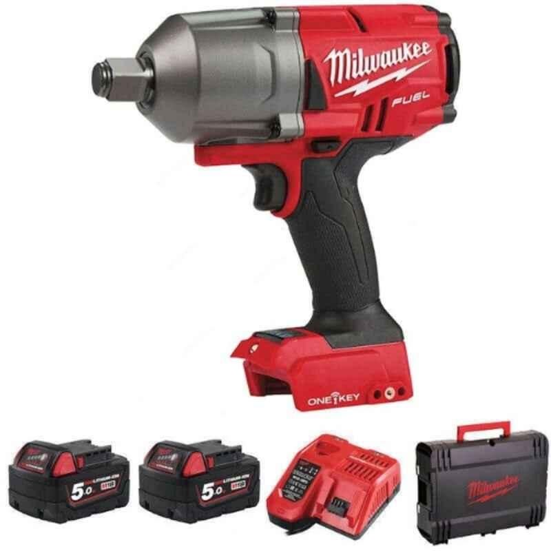 Milwaukee 18V 3/4 inch One Key Fuel High Torque Cordless Impact Wrench Kit, M18ONEFHIWF34-502X